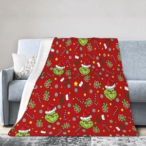 The Grinch Red Holiday Plush Throw Christmas Blanket 40"x50” Grinchmas Whoville